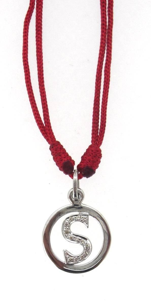 Alphabet Pendant in Silver & Diamond - Jewelslane