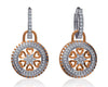 Saba Diamond Dangle earrings on diamond hoops in gold - Jewelslane