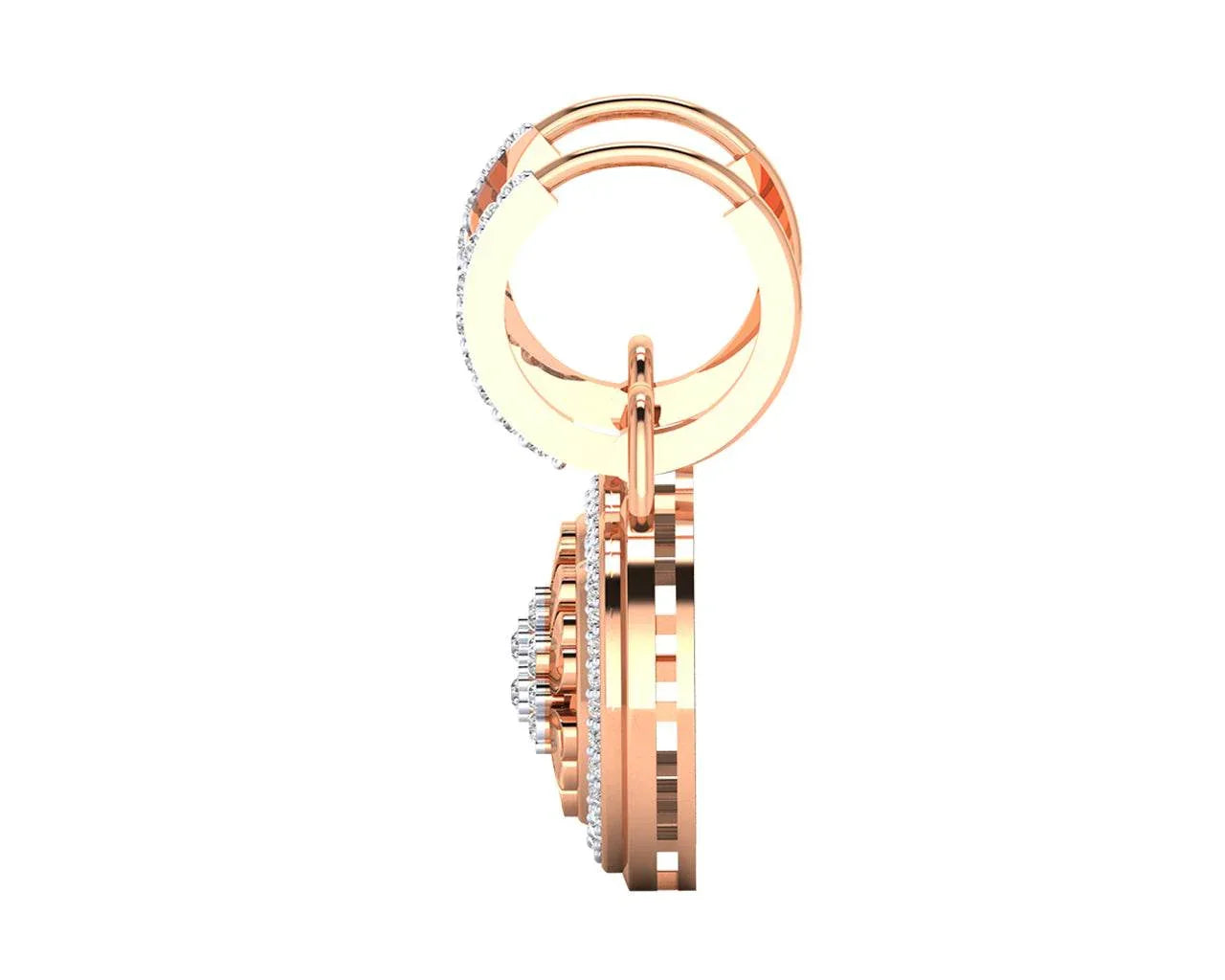 Saba Diamond Dangle earrings on diamond hoops in gold - Jewelslane