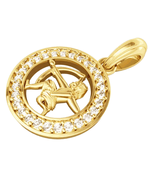 Sagittarius Charm in 14k Gold studded with 27 Diamonds - Jewelslane