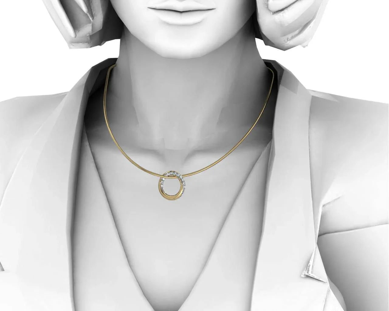 Sanaya Diamond Ring Pendant - Jewelslane