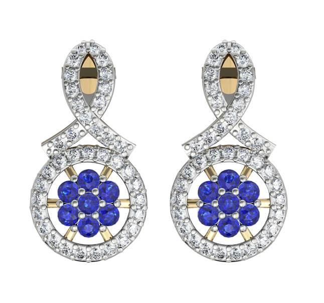 Sapphire & diamond ear studs - Jewelslane