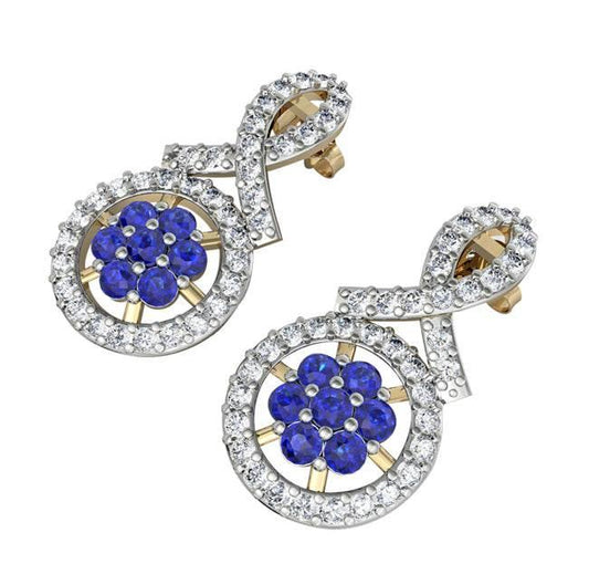 Sapphire & diamond ear studs - Jewelslane