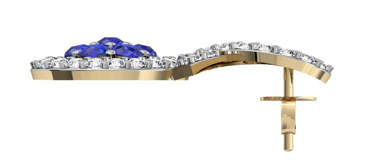 Sapphire & diamond ear studs - Jewelslane