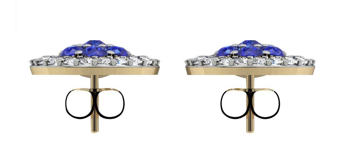 Sapphire & diamond ear studs - Jewelslane