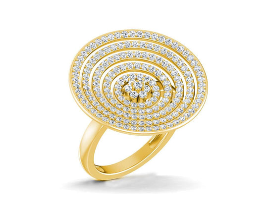 Seka Diamond Concave Cocktail Ring in gold - Jewelslane