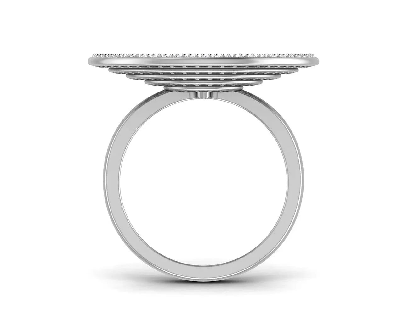 Seka Diamond Concave Cocktail Ring in gold - Jewelslane