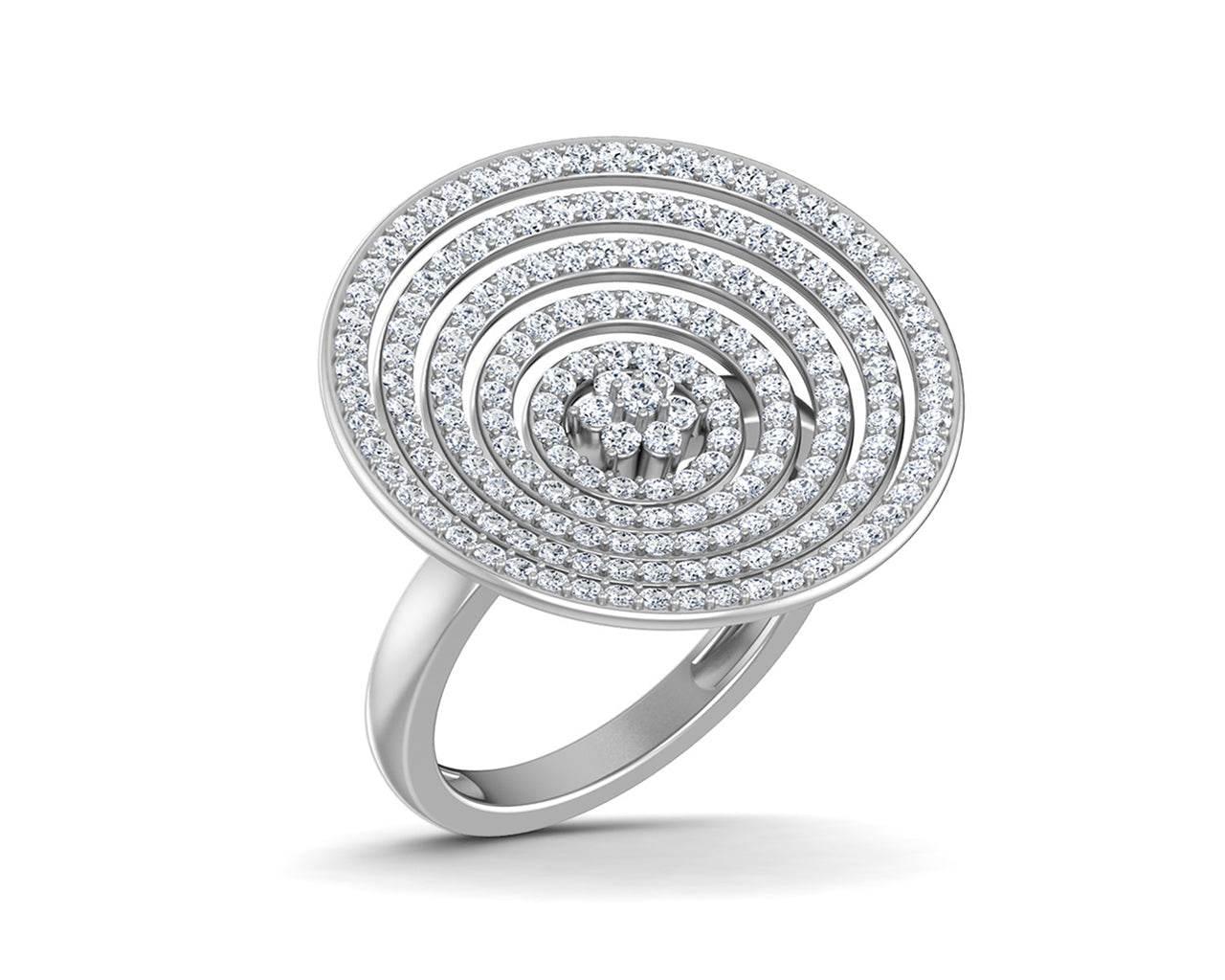 Seka Diamond Concave Cocktail Ring in gold - Jewelslane