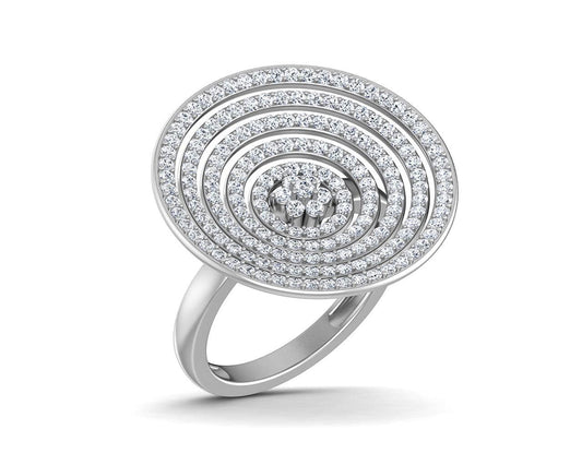 Seka Diamond Concave Cocktail Ring in gold - Jewelslane