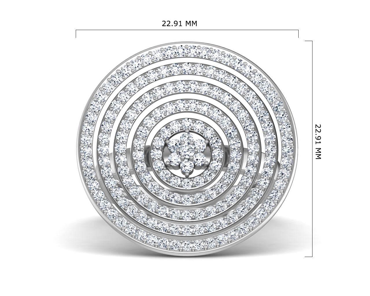 Seka Diamond Concave Cocktail Ring in gold - Jewelslane