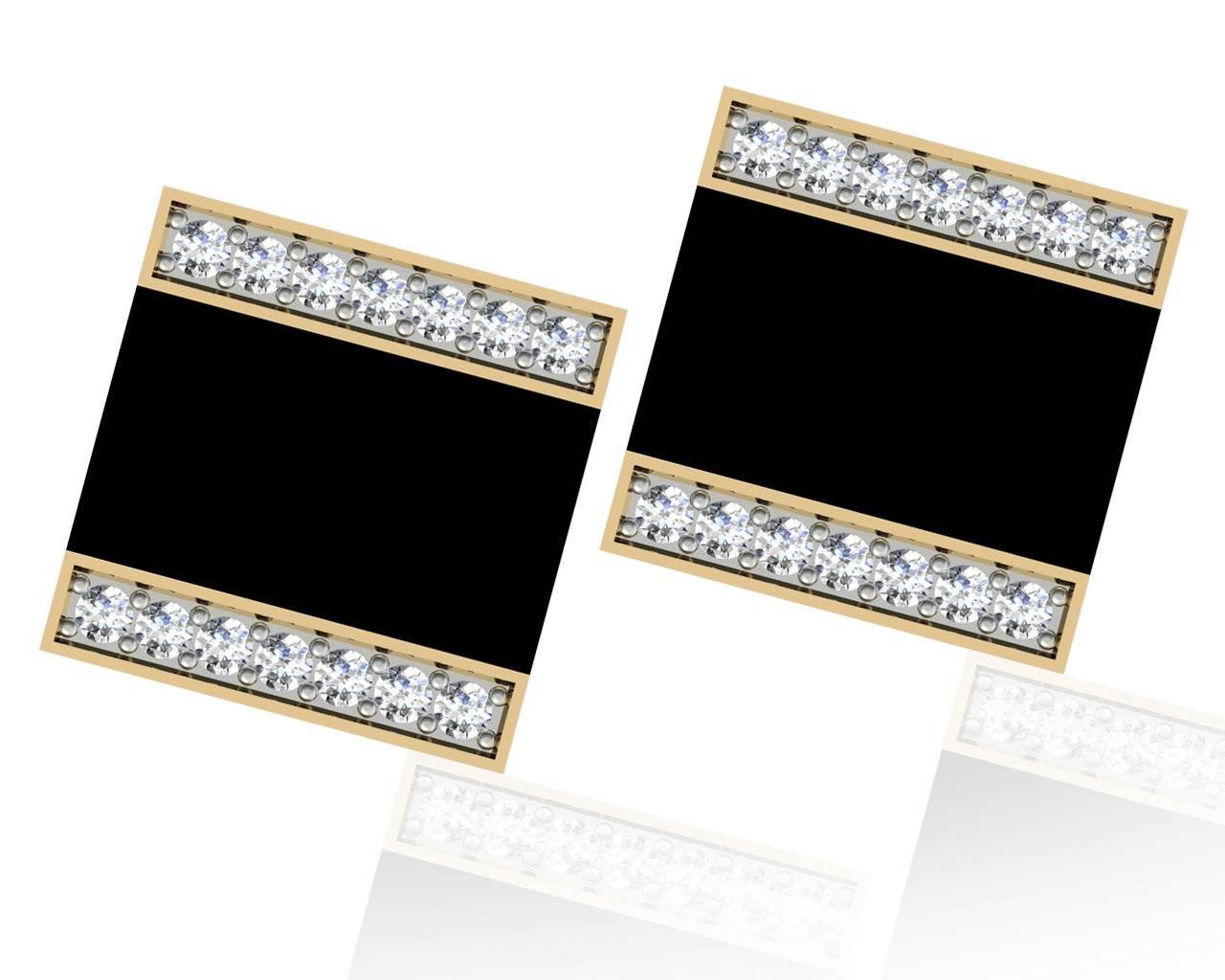 Shaun Black Onyx & Diamond Cufflinks - Jewelslane