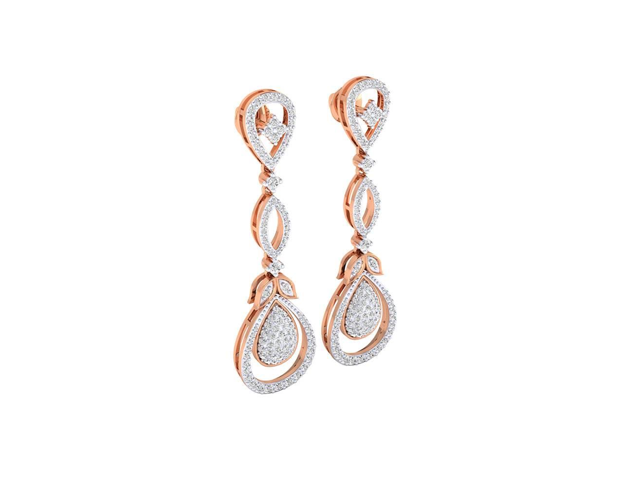 Sica Diamond Danglers in 18k gold - Jewelslane