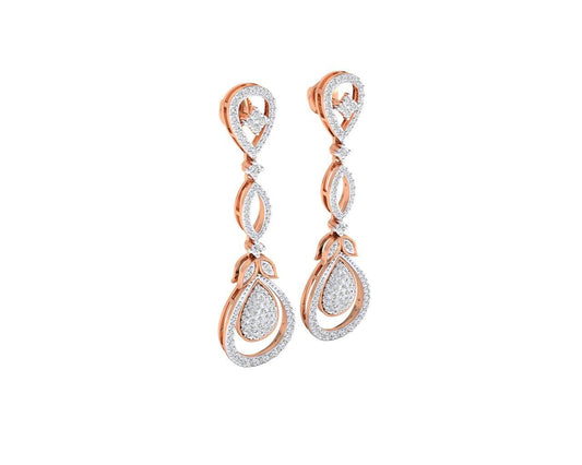 Sica Diamond Danglers in 18k gold - Jewelslane