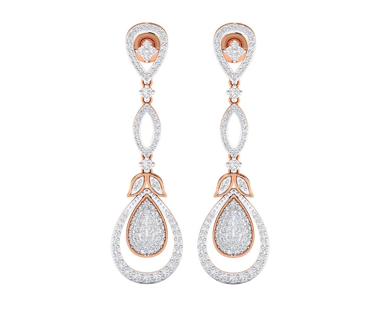 Sica Diamond Danglers in 18k gold - Jewelslane