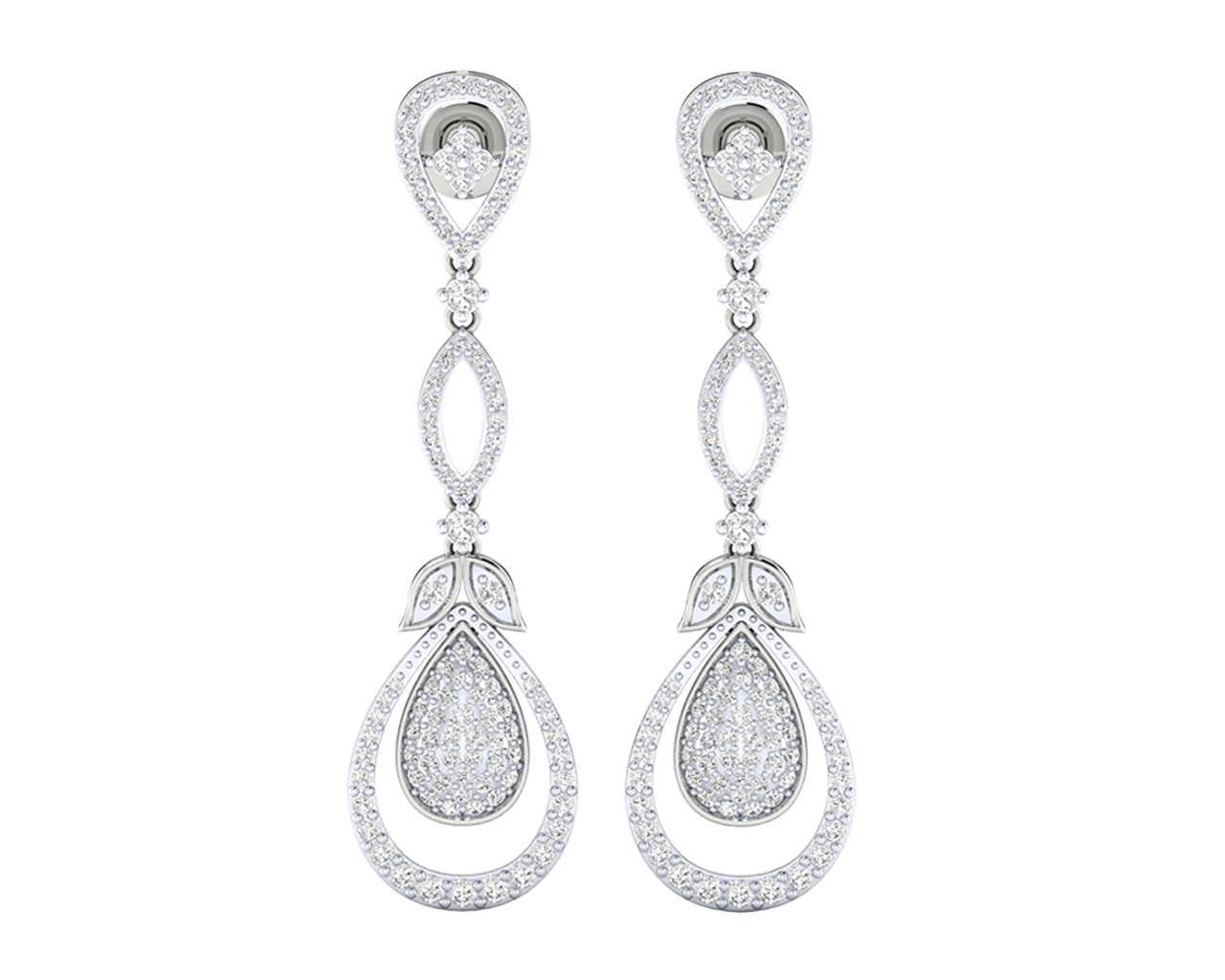 Sica Diamond Danglers in 18k gold - Jewelslane