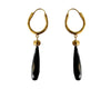 Silver Gold plated bali with Black onyx drops - Jewelslane