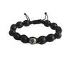 Silver om with 10mm Black Onyx beads - Jewelslane