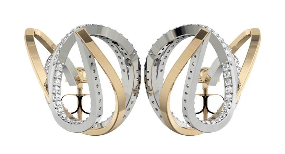 Slender spiral Diamond danglers - Jewelslane