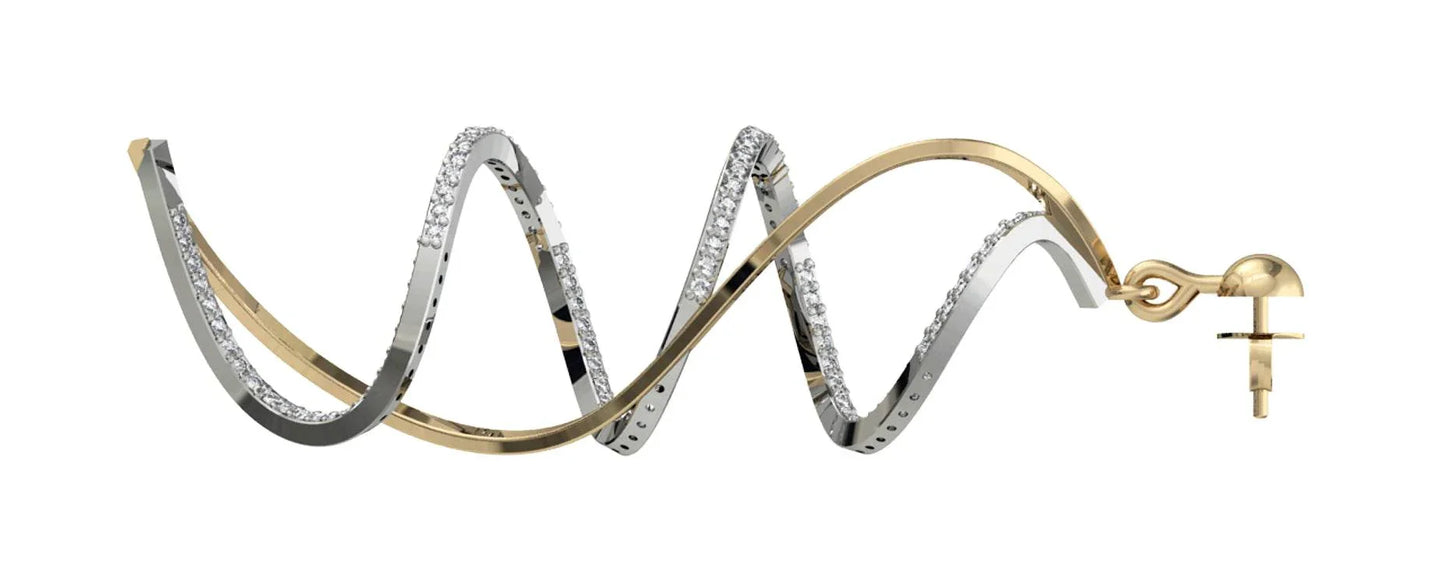 Slender spiral Diamond danglers - Jewelslane