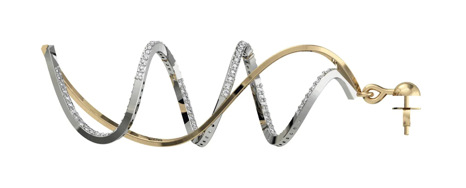 Slender spiral Diamond danglers - Jewelslane