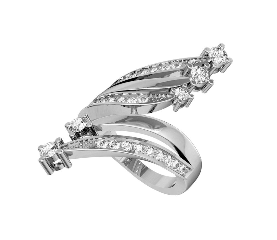 Solitaire diamond Spray ring - Jewelslane