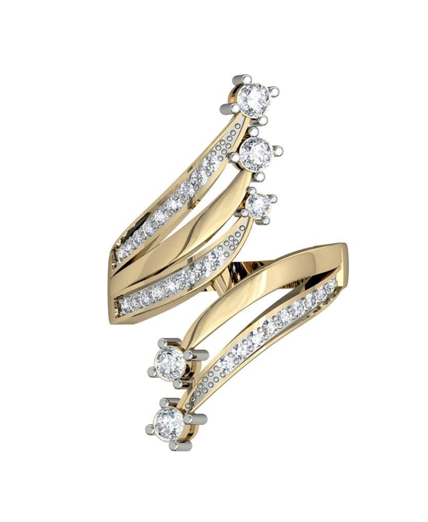 Solitaire diamond Spray ring - Jewelslane