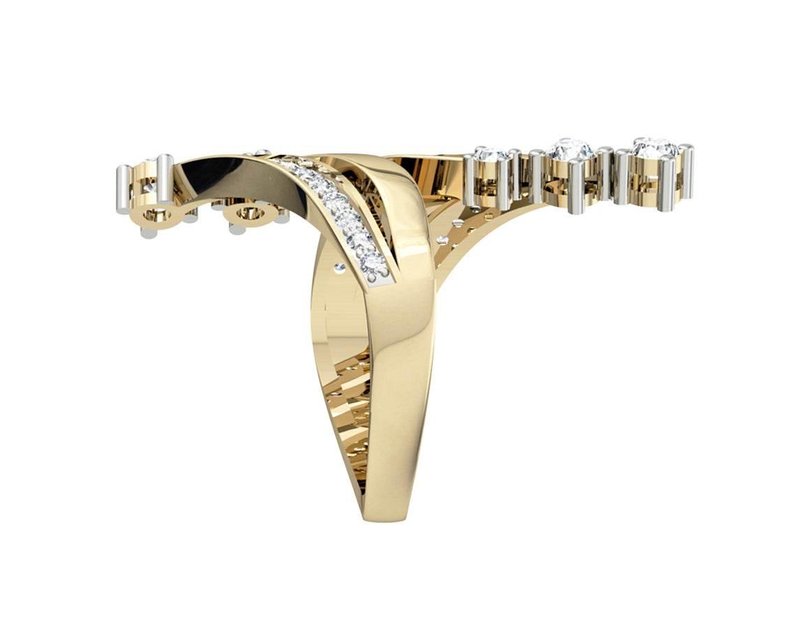 Solitaire diamond Spray ring - Jewelslane