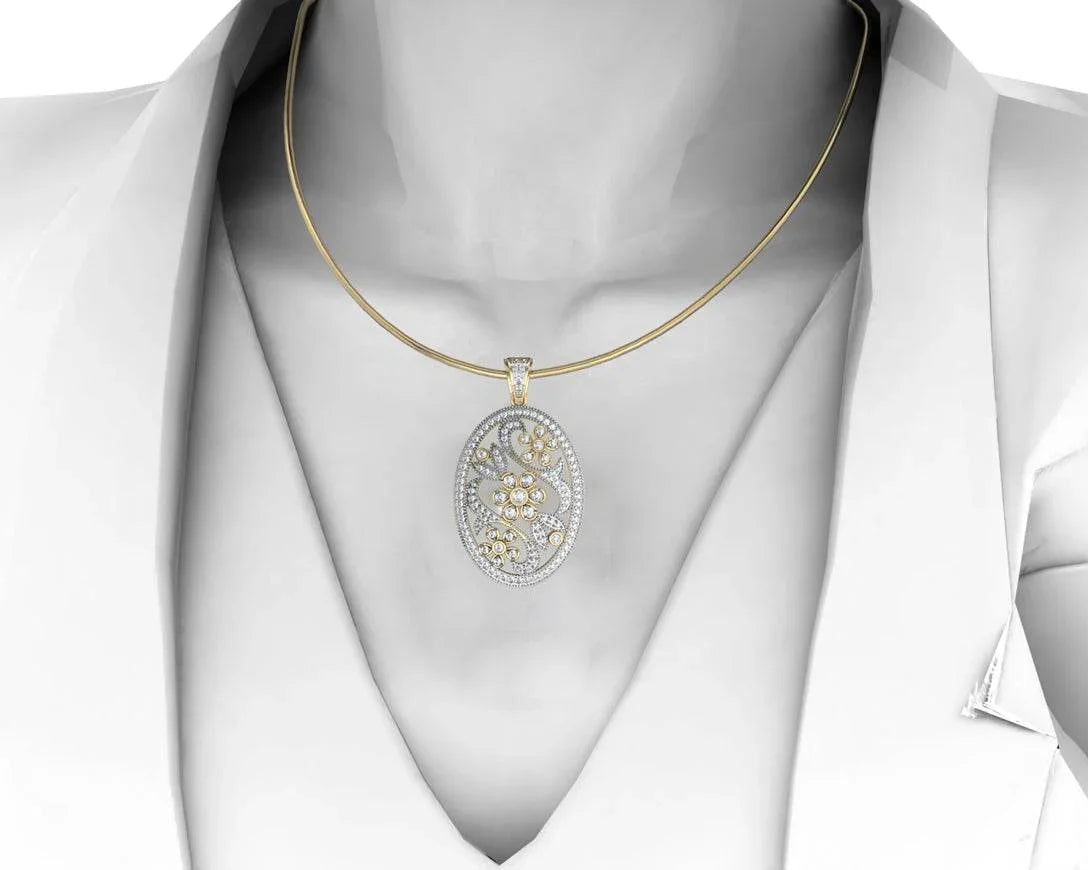 Stylish diamond Pendant - Jewelslane