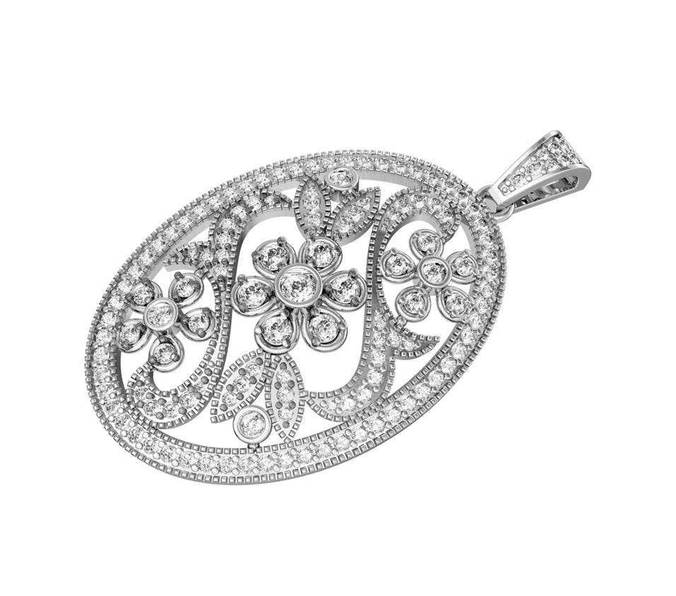 Stylish diamond Pendant - Jewelslane