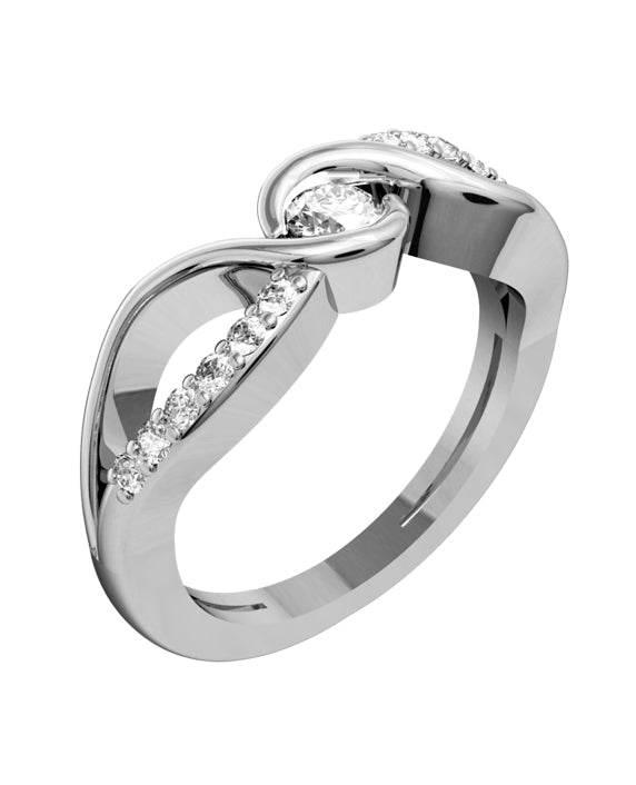 Stylish diamond engagement ring - Jewelslane