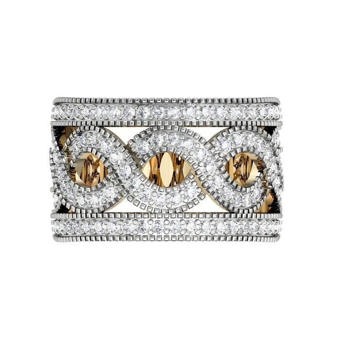 Stylish wide diamond Band - Jewelslane