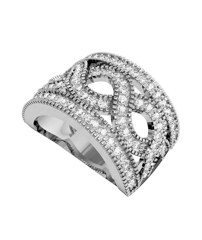 Stylish wide diamond Band - Jewelslane