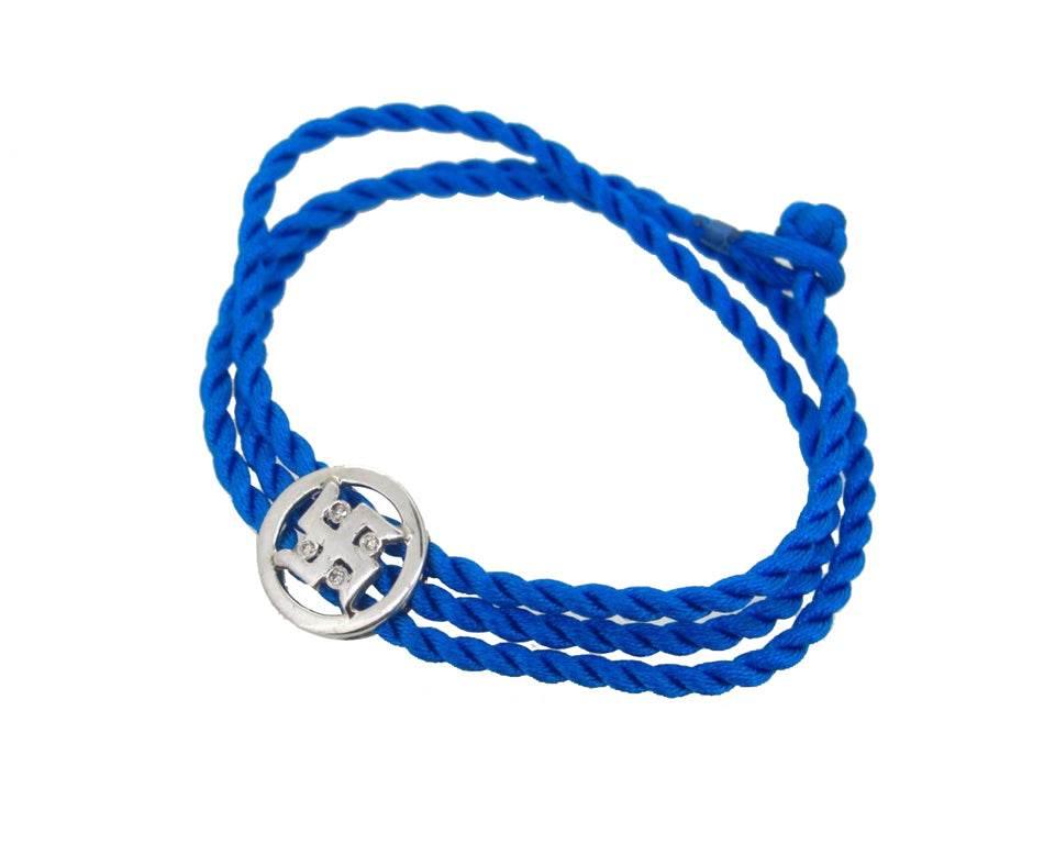 Swastik Bracelet in Silver with Diamonds - Jewelslane