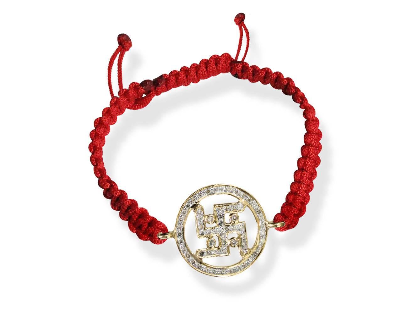 Swastika Gold & Diamond Bracelet - Jewelslane