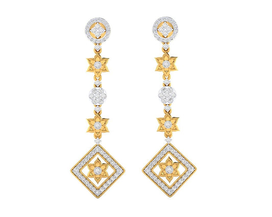 Talor Diamond Dangle drop earrings in Gold - Jewelslane