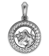 Taurus Charm in Silver with 27 Brilliant Cut Diamonds - Jewelslane