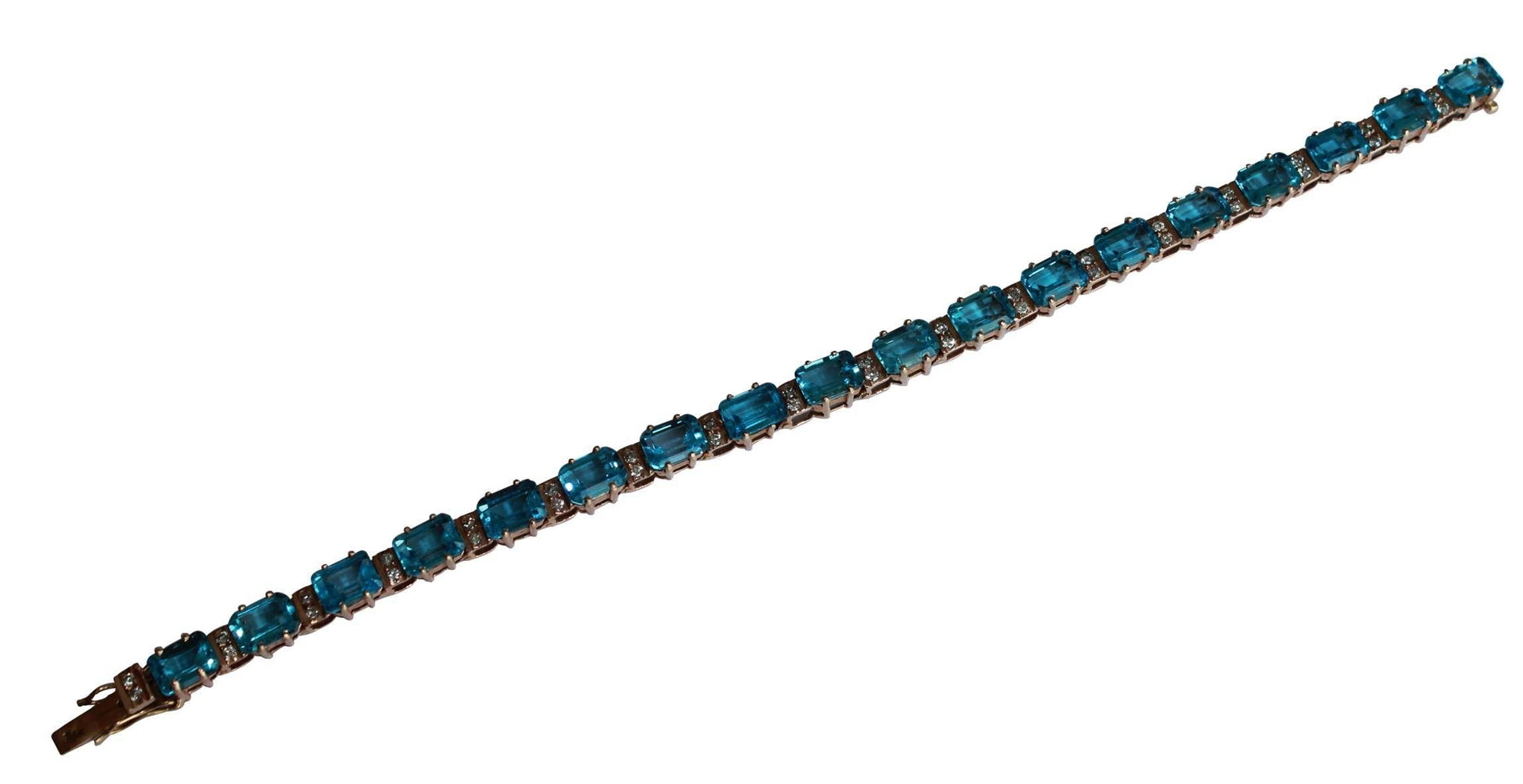 Blue Topaz & Diamond Bracelet - Jewelslane