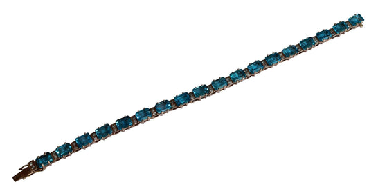 Blue Topaz & Diamond Bracelet - Jewelslane