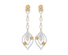 Ulrike Diamond dangle drop earrings in gold - Jewelslane