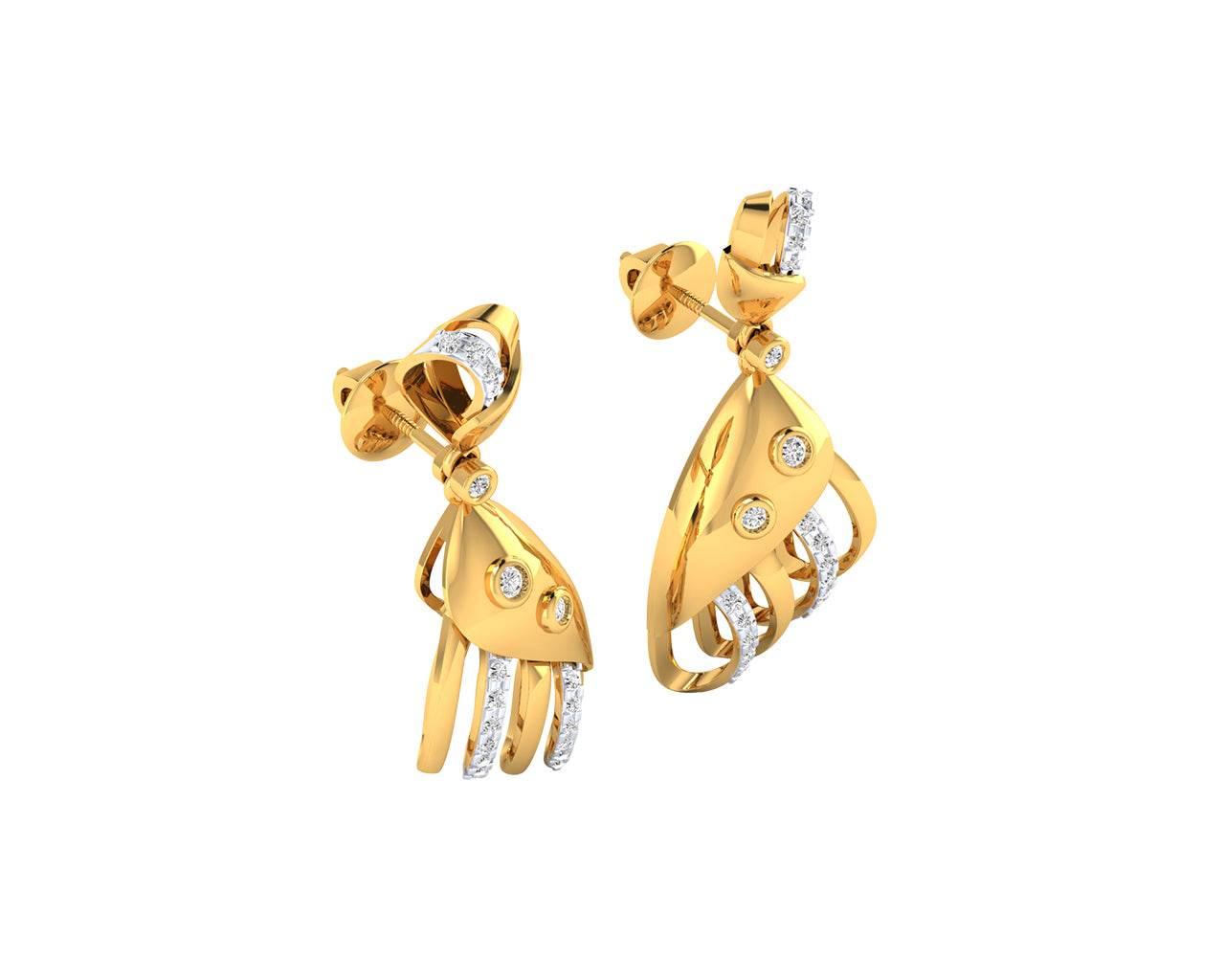 Unice Diamond earrings in 18k gold - Jewelslane