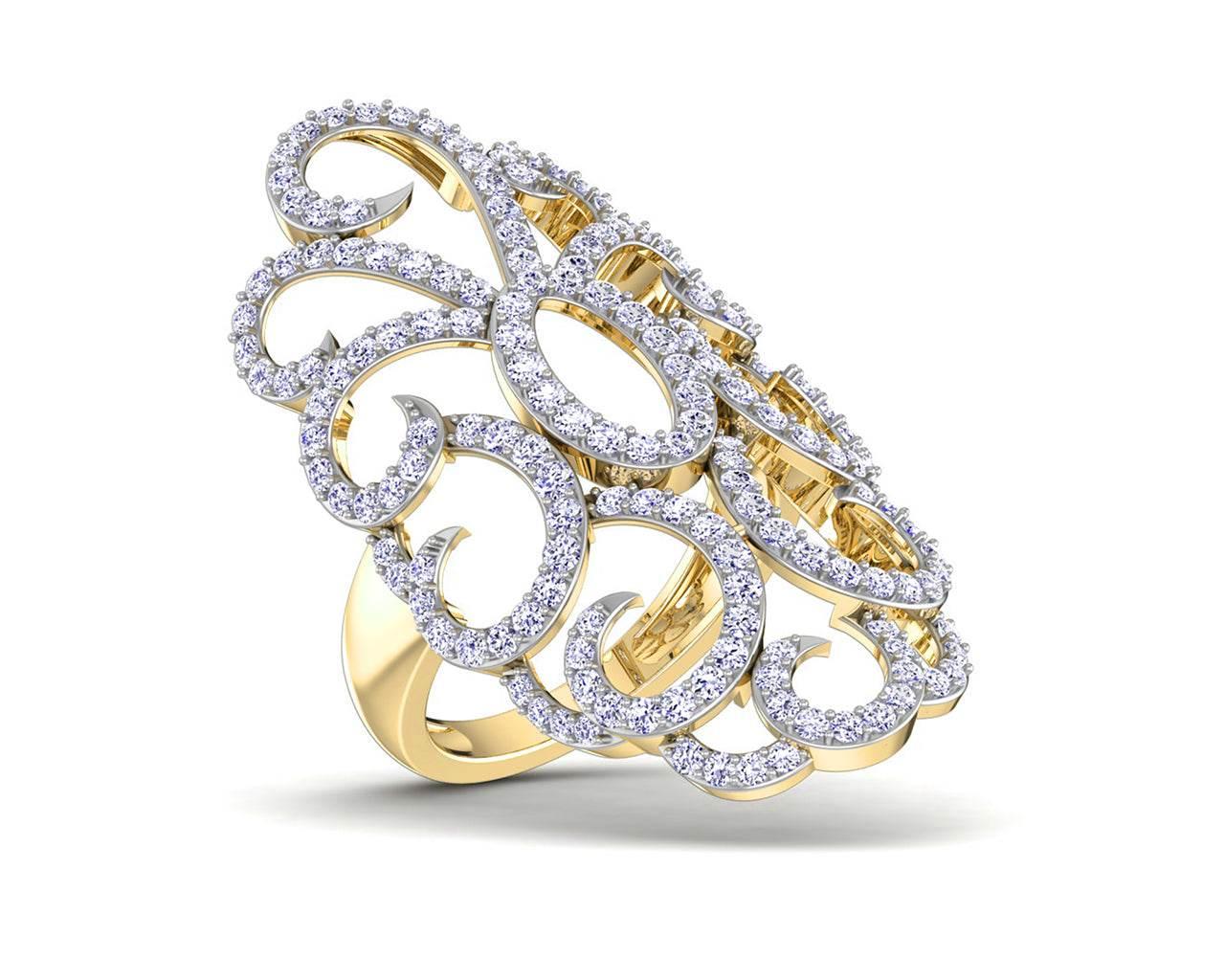 Unika Diamond Cocktail Ring in gold - Jewelslane