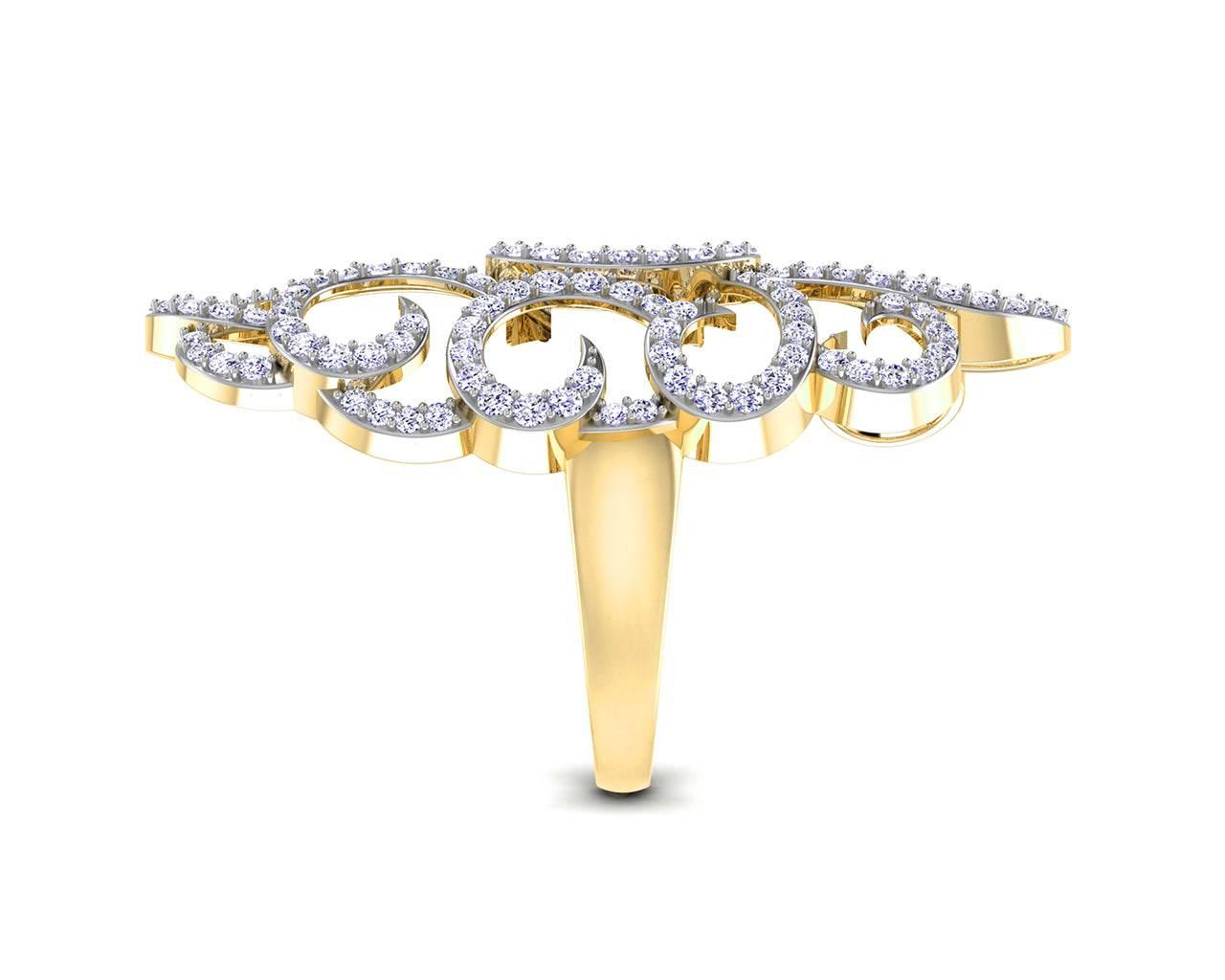 Unika Diamond Cocktail Ring in gold - Jewelslane