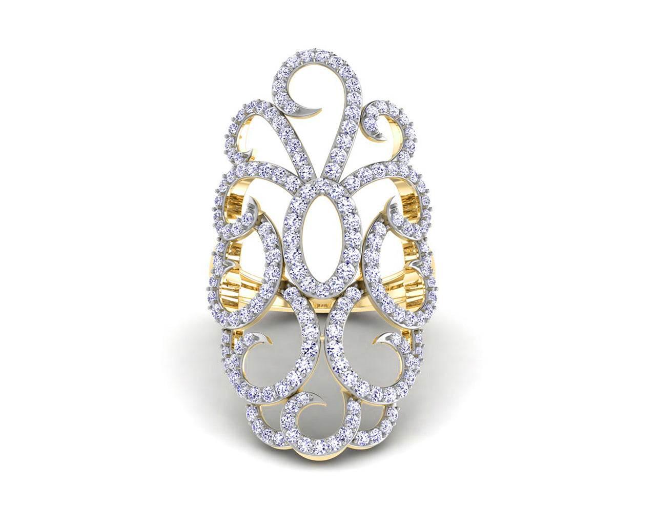 Unika Diamond Cocktail Ring in gold - Jewelslane