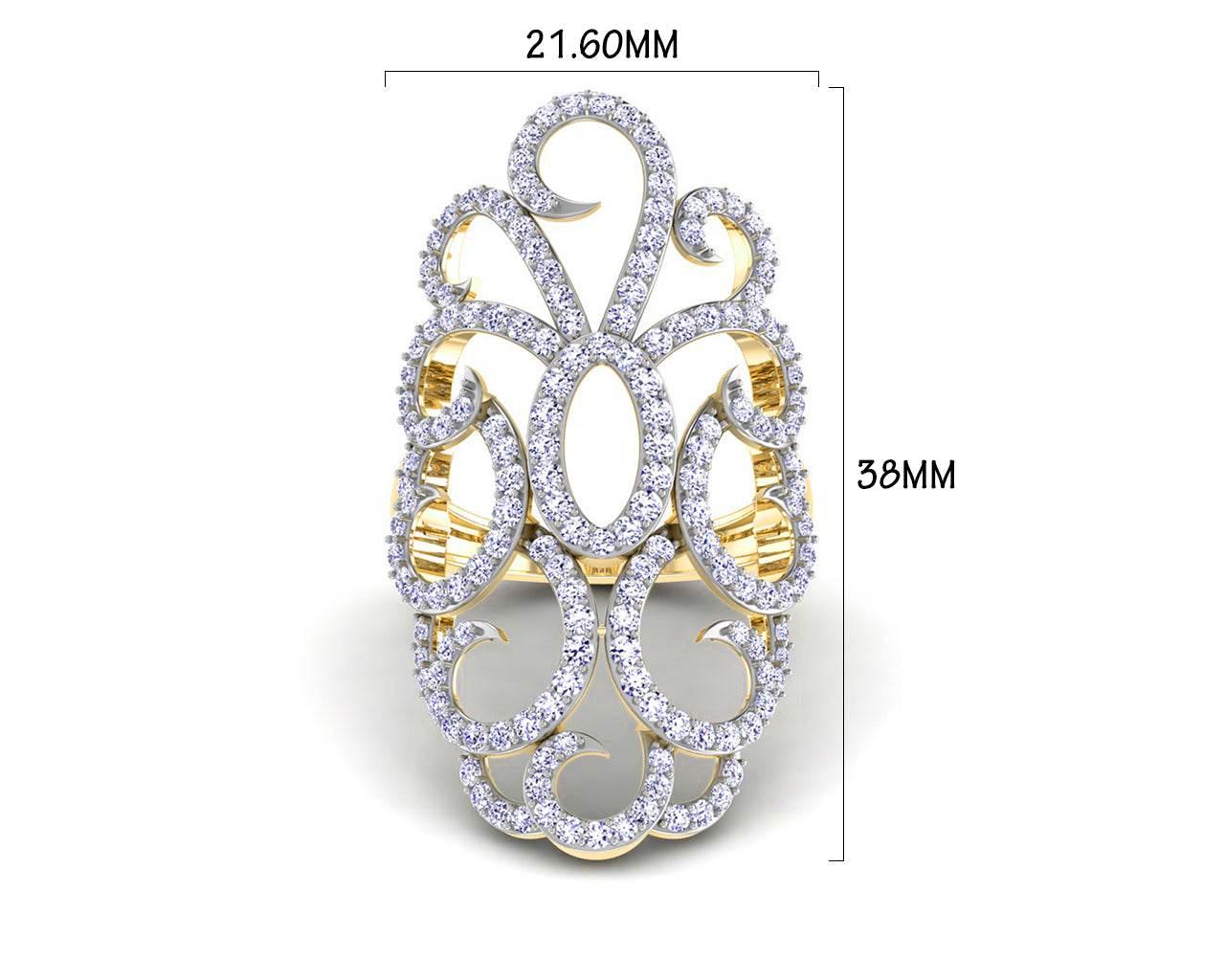 Unika Diamond Cocktail Ring in gold - Jewelslane