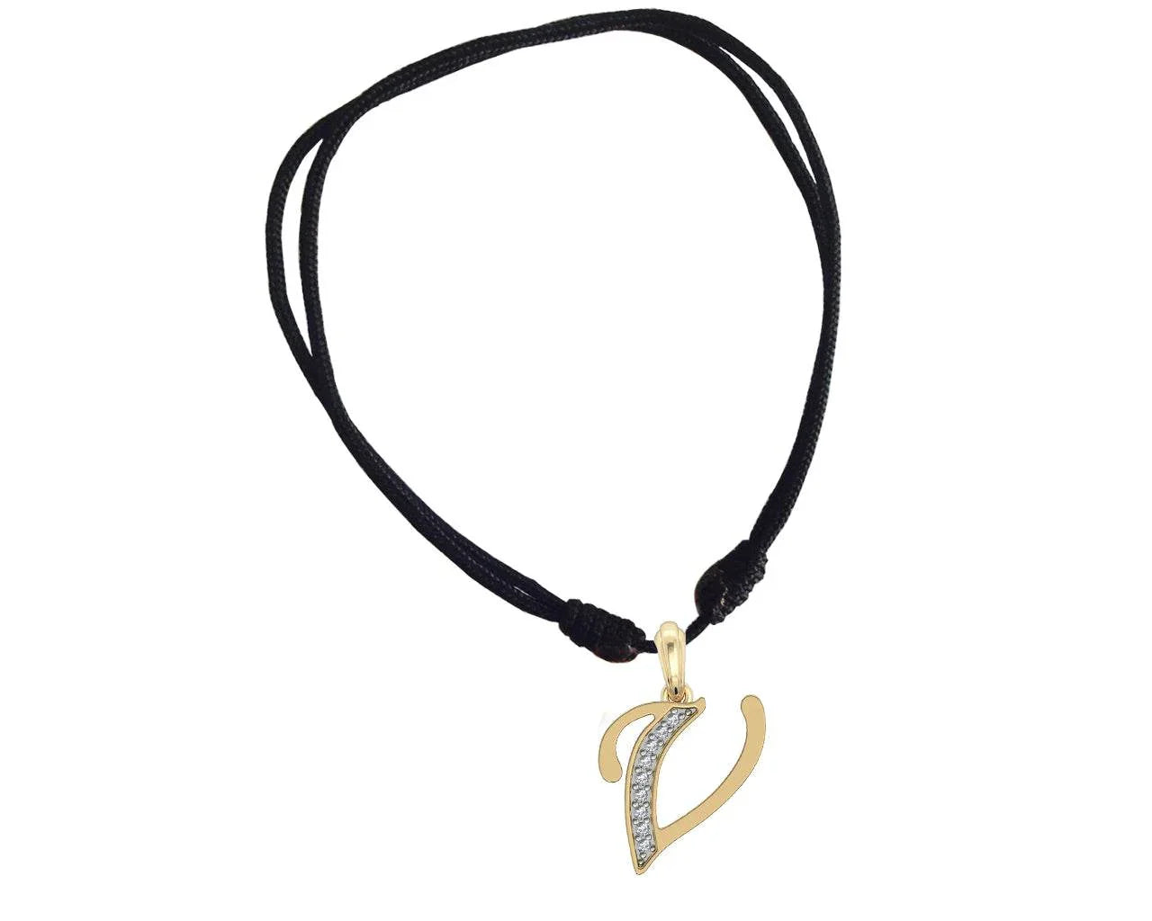 Gold Alphabet V charm - Jewelslane