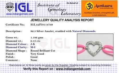 Heart Bracelet with Diamonds in Silver - Jewelslane