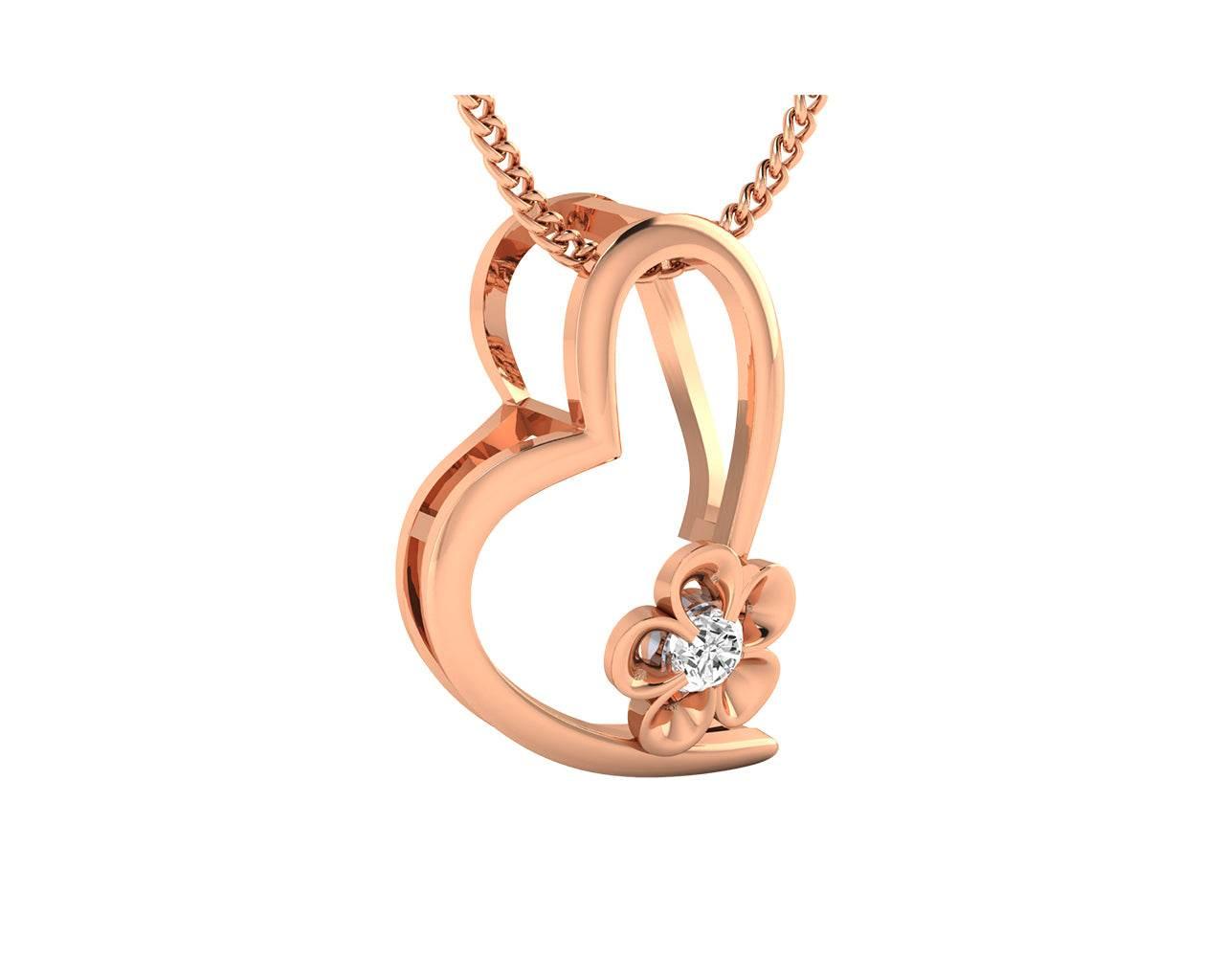 Valentine's diamond heart pendant in gold - Jewelslane