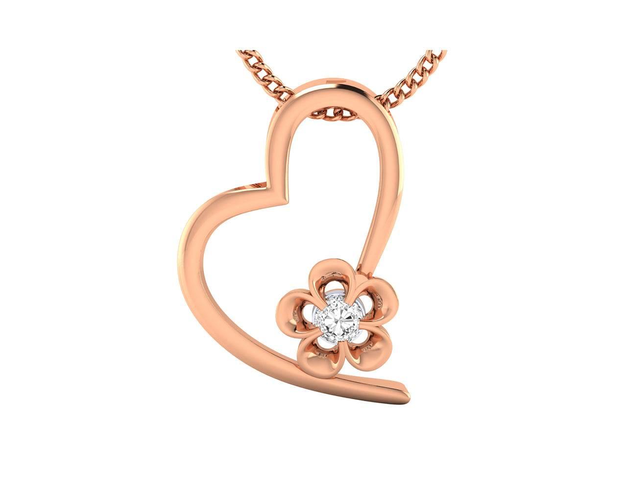 Valentine's diamond heart pendant in gold - Jewelslane