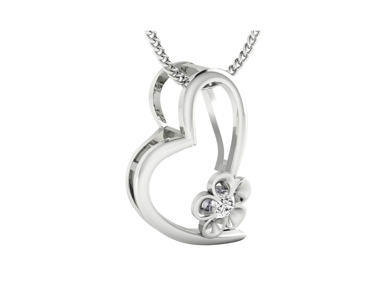 Valentine's diamond heart pendant in gold - Jewelslane