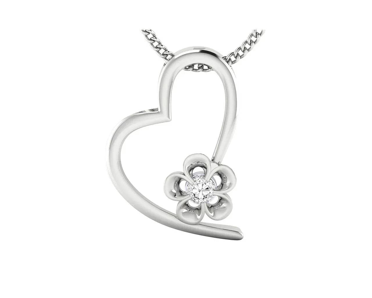 Valentine's diamond heart pendant in gold - Jewelslane